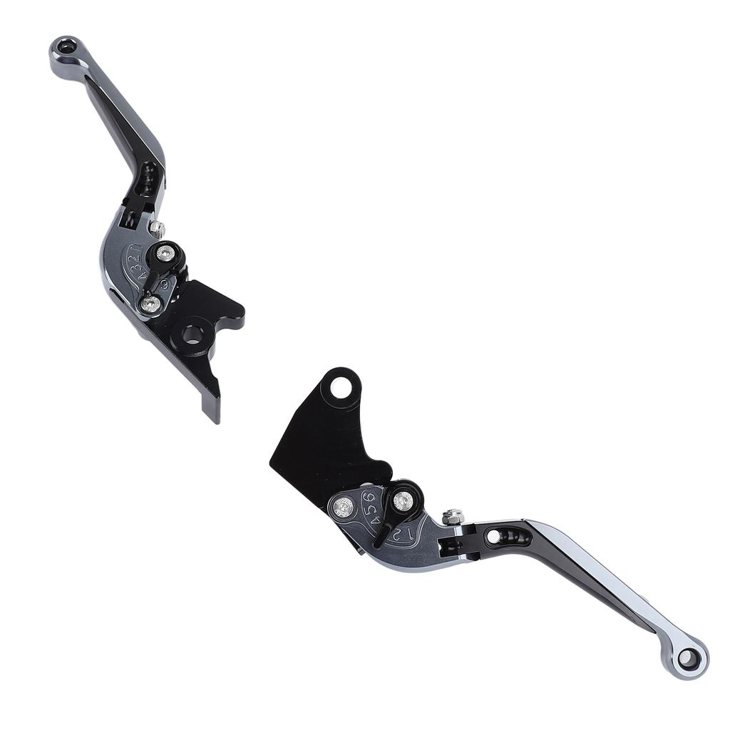 1 Pair Folding Clutch Brake Lever Aluminum Alloy 6 Level Adjustable Drum Brake Lever for FZ‑07 MT‑07 2014‑2022