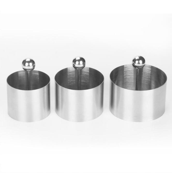 Positive Cold Dish Stainless Steel Cake Mold - Round Kitchen Decoration for Western Food Plating.