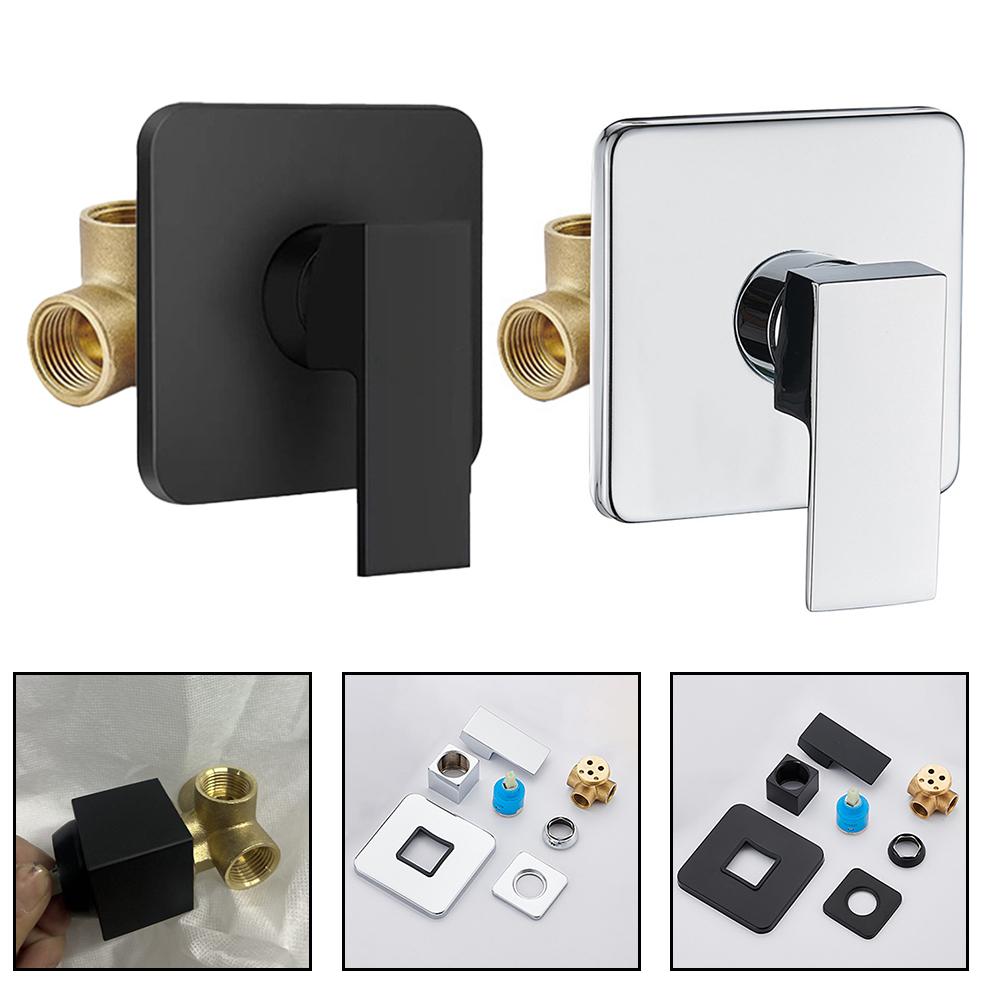 Modern Black Wall Mounted Hot and Cold Water Mixing Valve for Bathroom