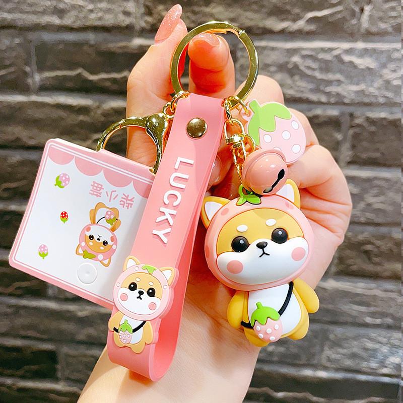 Adorable Cartoon Shiba Inu Keychain Resin Cute Trendy Dog Bag Accessory For Couples