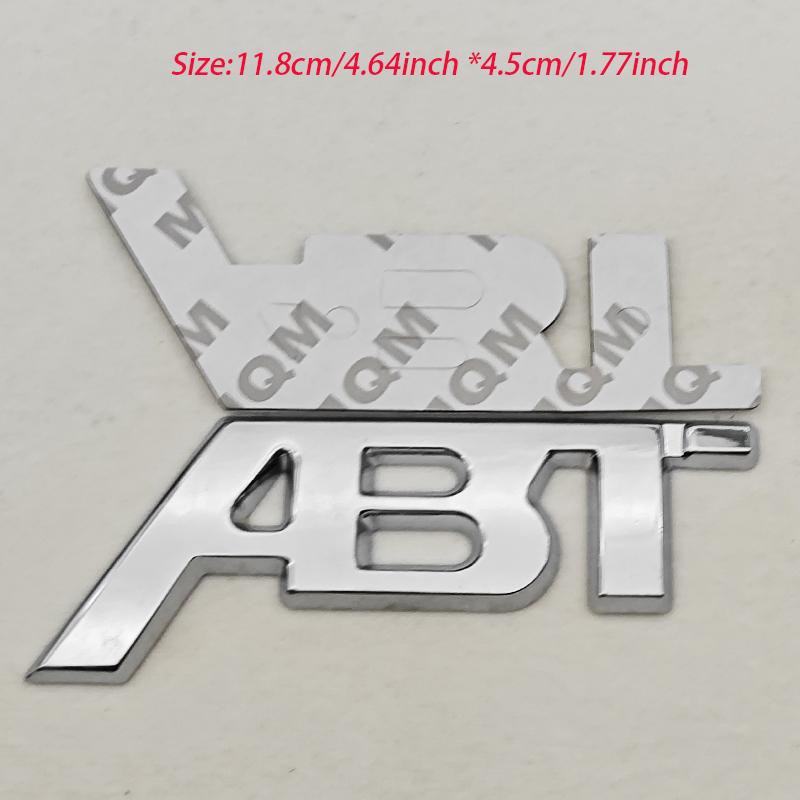 3D Metal Logo ABT Emblem Car Trunk Front Grille Badge For T6 S5 RS7 C8 Q8 RS6 SQ5 Q5 Q7 RS4 A3 8V A6 ABT Sticker Accessories
