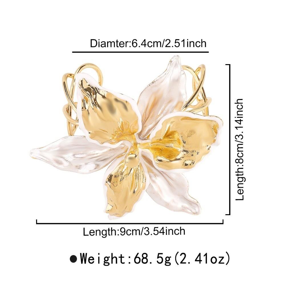 Bohemian Iris Flower Armband Leaf Arm Bangle Personalized 3D Flower Metal Bracelet Girls