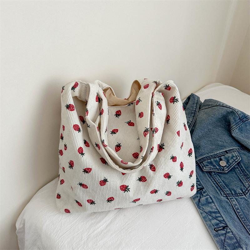 

Street Style 2024 Summer Tote Bag Elegant Canvas Bag With Inner Pocket білий