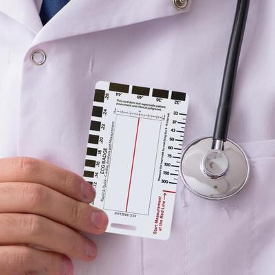 Transparentes 7-Stufen-Lineal Messwerkzeug Wasserfest Kompaktes Design EKG-Interpretation Taschenreferenzhandbuch Beurteilungstool