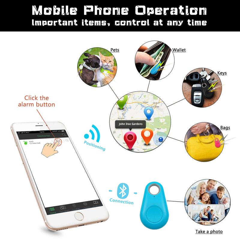 Smart GPS Tracker Mini Anti-Lost Keychain Waterproof Wireless Bluetooth Locator Tracer for Pet Kids Key Bag Wallet Phone Finder