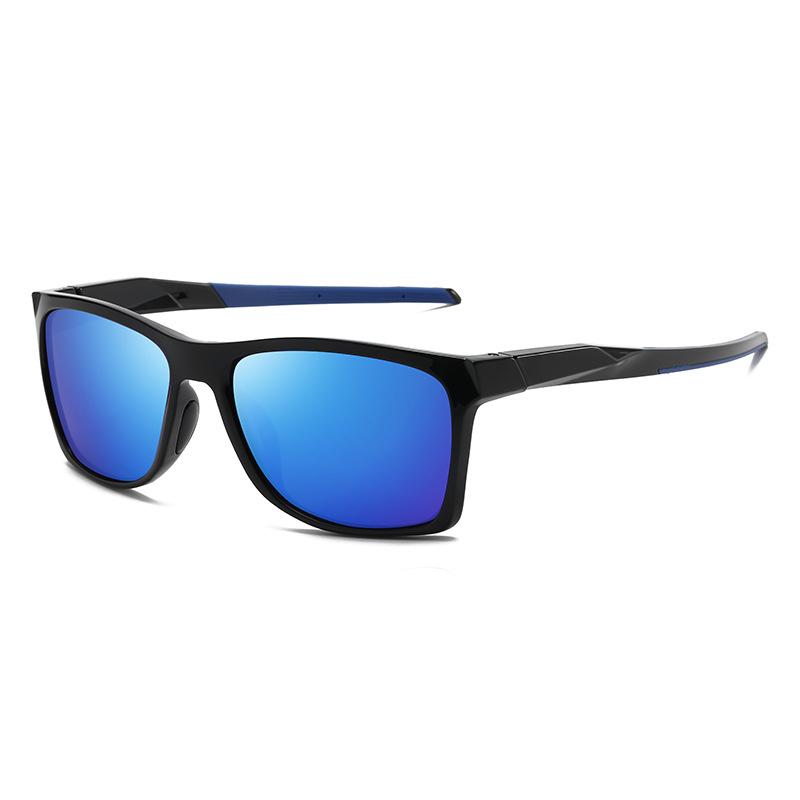 Nouveaux Lunettes de Soleil Polarisées Ultra Légères Carrées pour Hommes Antidérapantes Grande Monture Moulage par Injection Bicolore Lunettes de Conduite Cyclisme