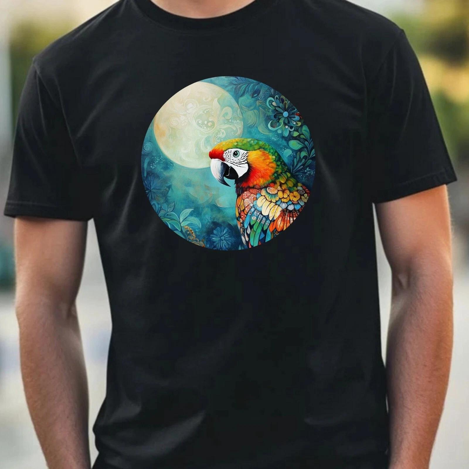 T-Shirt Herren Papagei Portrait Motiv Baumwolle Größe XS bis 5XL XXXXL
