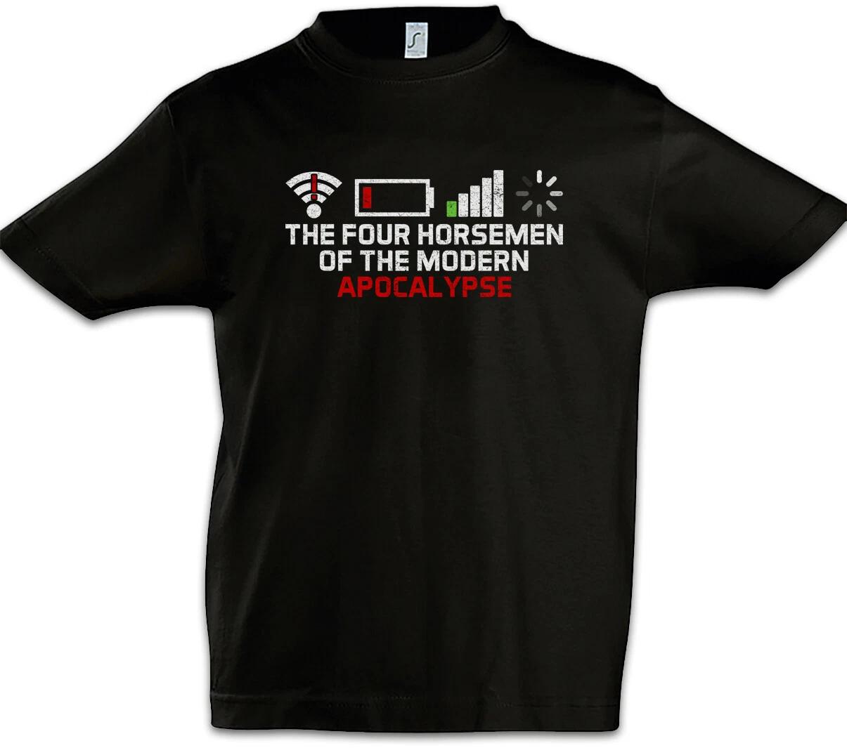 The Four Horsemen Of The Modern Apocalypse Boys kids boys T-Shirt Fun No Signal WiFi 130