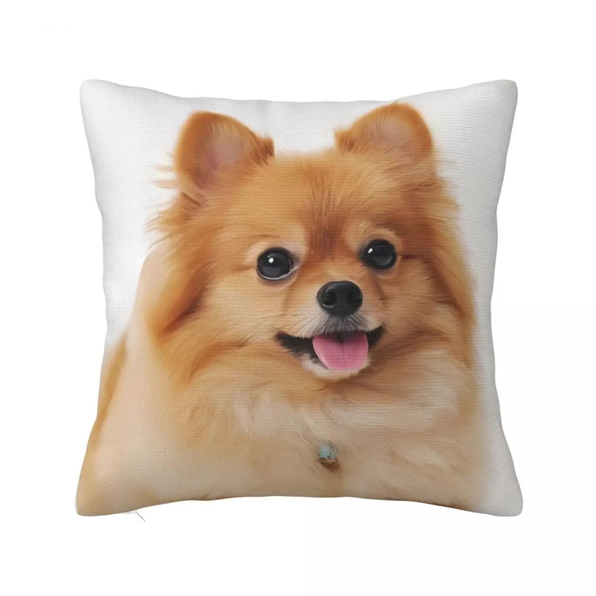 

Pillow Cover Pomeranian Dog Graphic Cushion Cover Cute Pet Vintage Pillow Case For Office Car Home Decorative Pillowcases 12x12Inch