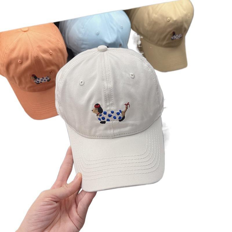 New Cartoon Puppy Baseball Cap for Women Korean Style Student Showing Face with Little Duckball Cap Trendy Hat