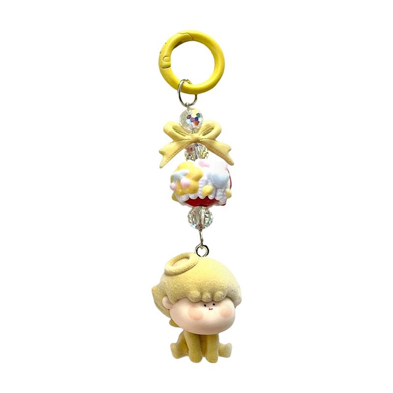 Christmas Labubu Kawaii Particles Keychain Bag Cell Phone Charm Key Chain Christmas Gift Cute Plush Charm