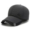 Fashion Diamond Grid Ear Protection Baseball Cap Winter Middle-aged and Elderly Warm Hat Leisure Travel Outdoor Hats Golf Caps