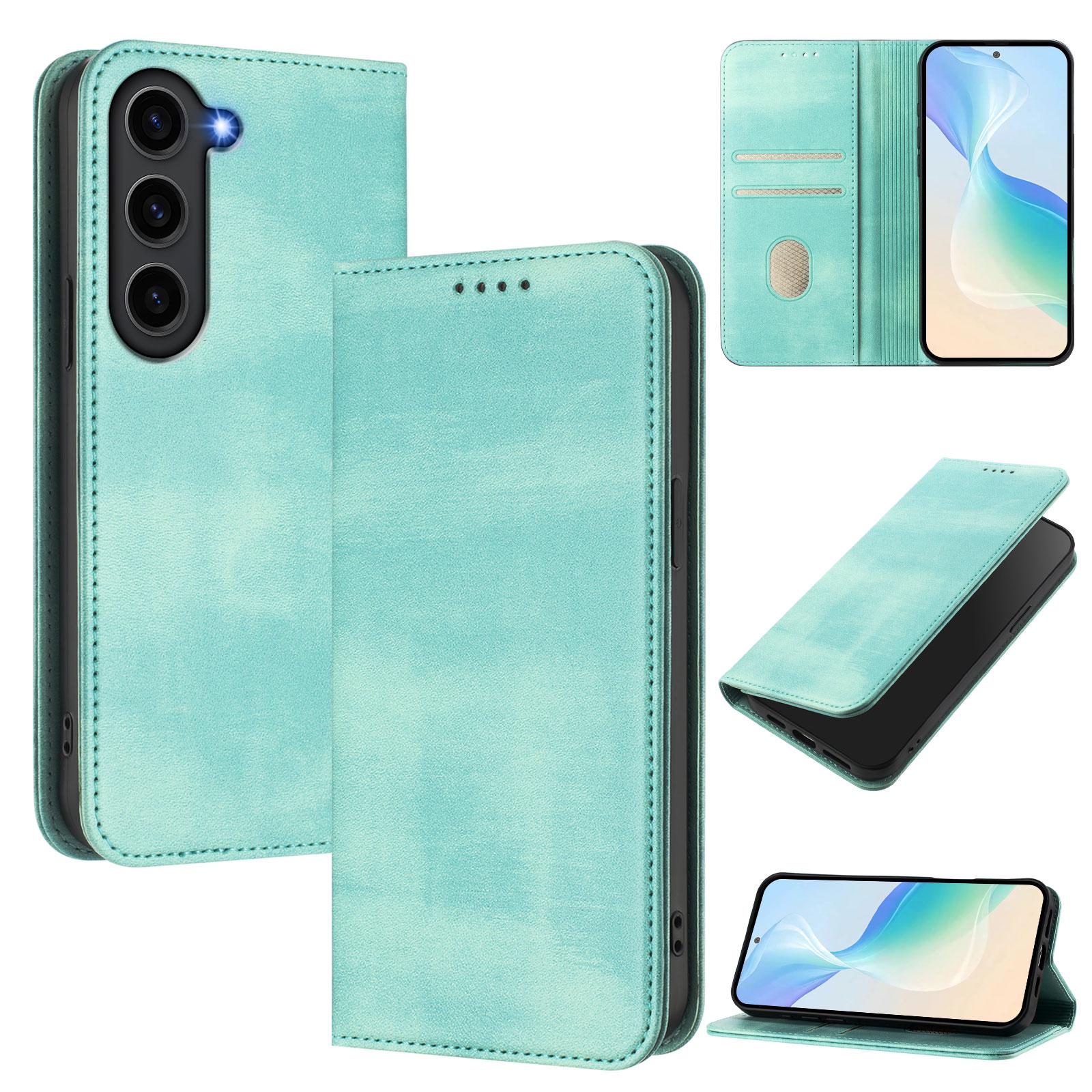 

For Samsung Galaxy S23 Wallet Cases Retro Texture RFID Blocking Leather Phone Cover Wine Red