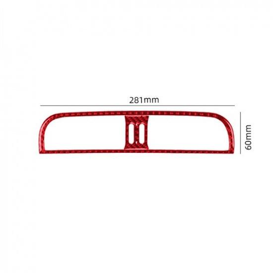 2pcs Red Carbon Fiber Car Center AC Vent Panel Sticker For Fiat 500 12 13 14 15