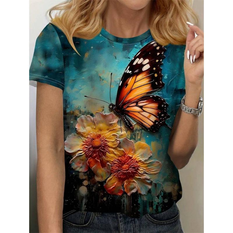 Poker Print Women s T-shirt Summer Daily Casual Women s Short-sleeved Top Urban Street Women Fashion Crew-neck T-shirt S