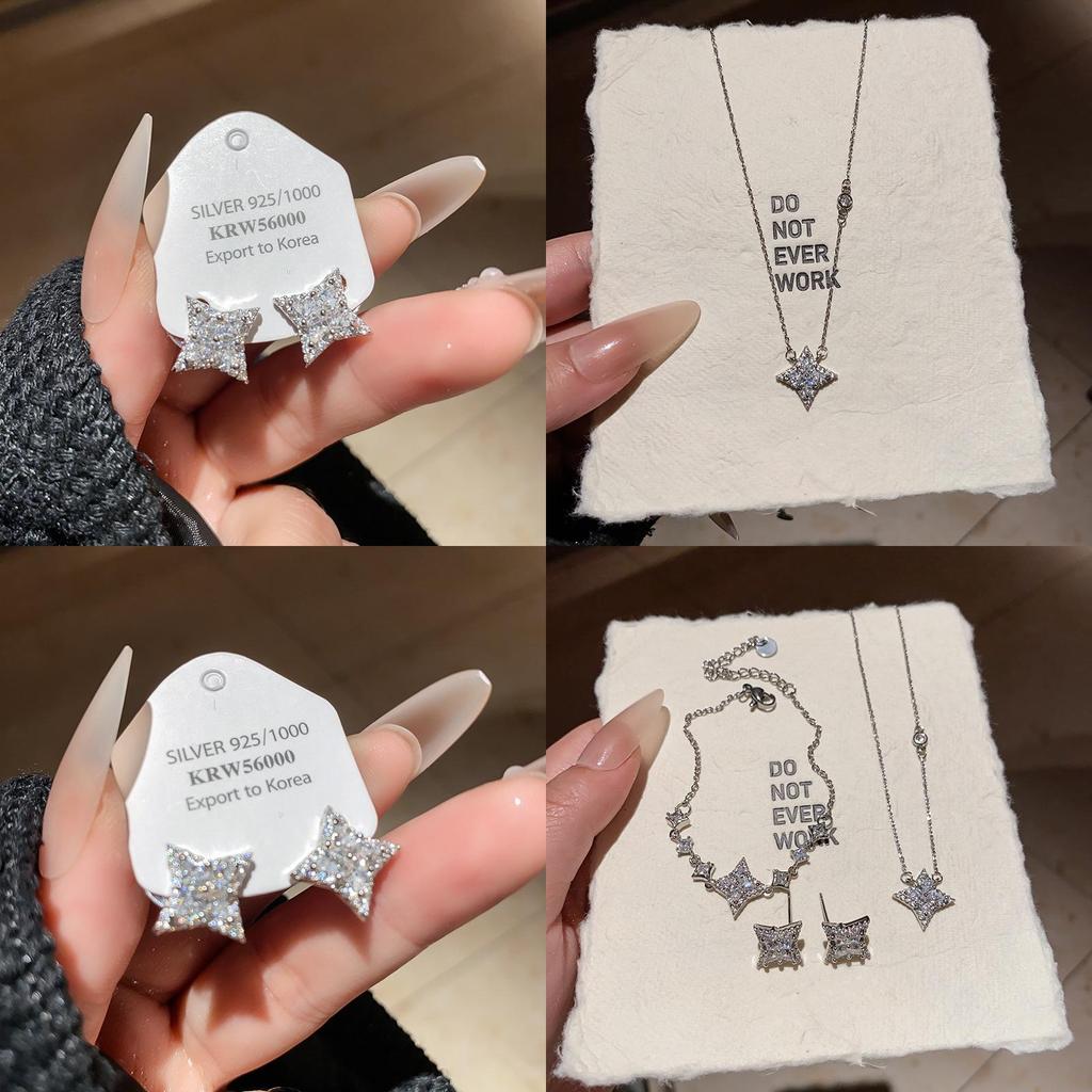 Enkelt Stjärn Zirkon Hängsmycke Halsband För Kontorskläder Och Vardagsmode