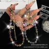 New High-Quality Phone Chain Creative Heart Zircon Hanging Chain Crystal Ins Style Bow CCD Bag Strap Short