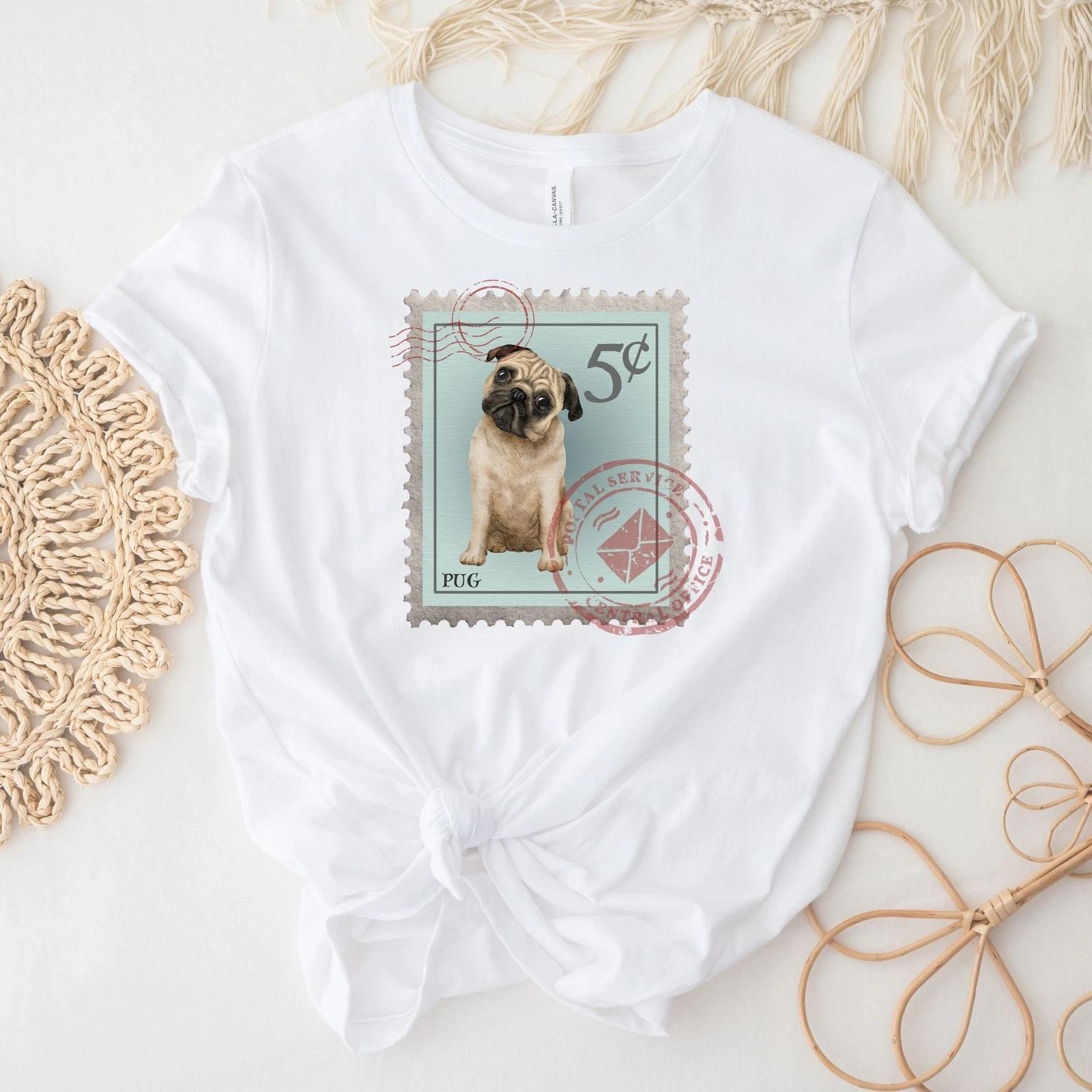 Pug Postage Stamp Dog Shirt 4XL