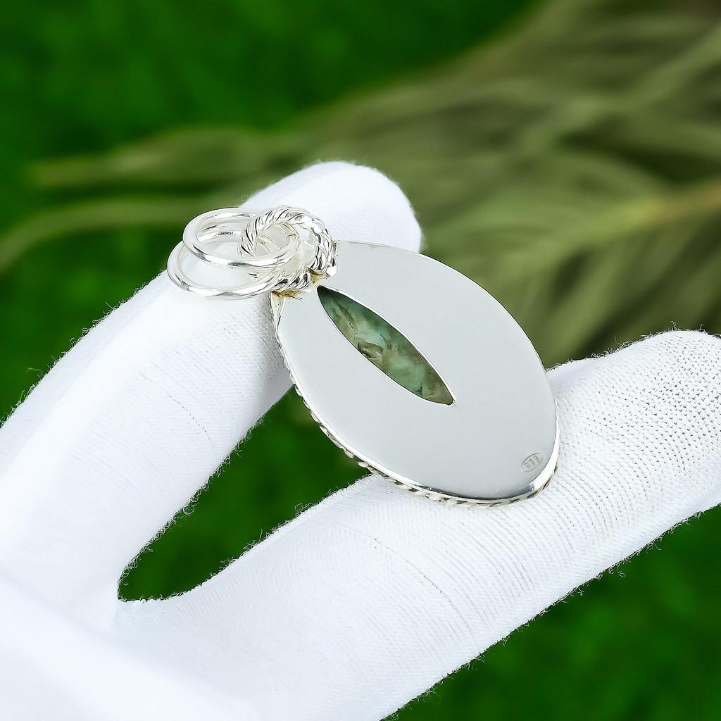 Friendship Day Deal Natural Tibetan Turquoise 925 Silver Throat Chakra Pendant