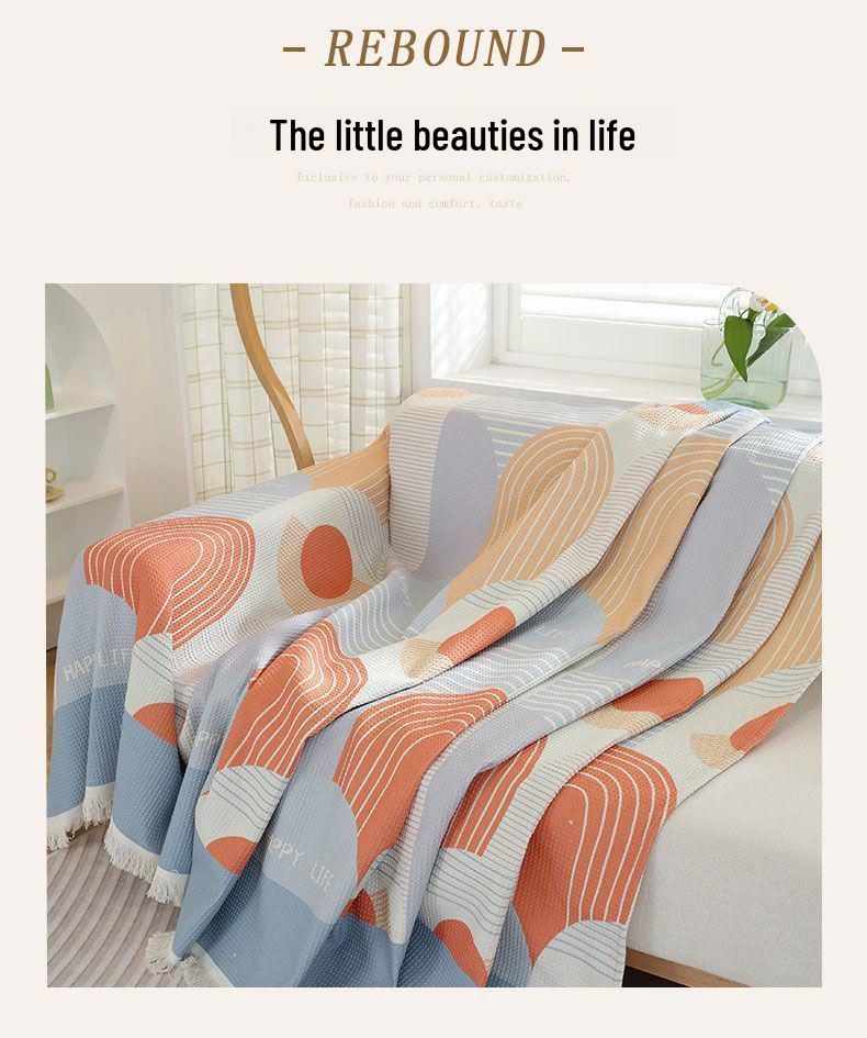Nordic Universal Non-Slip Sofa Blanket Cover – Full Coverage, All-Season, Machine Washable