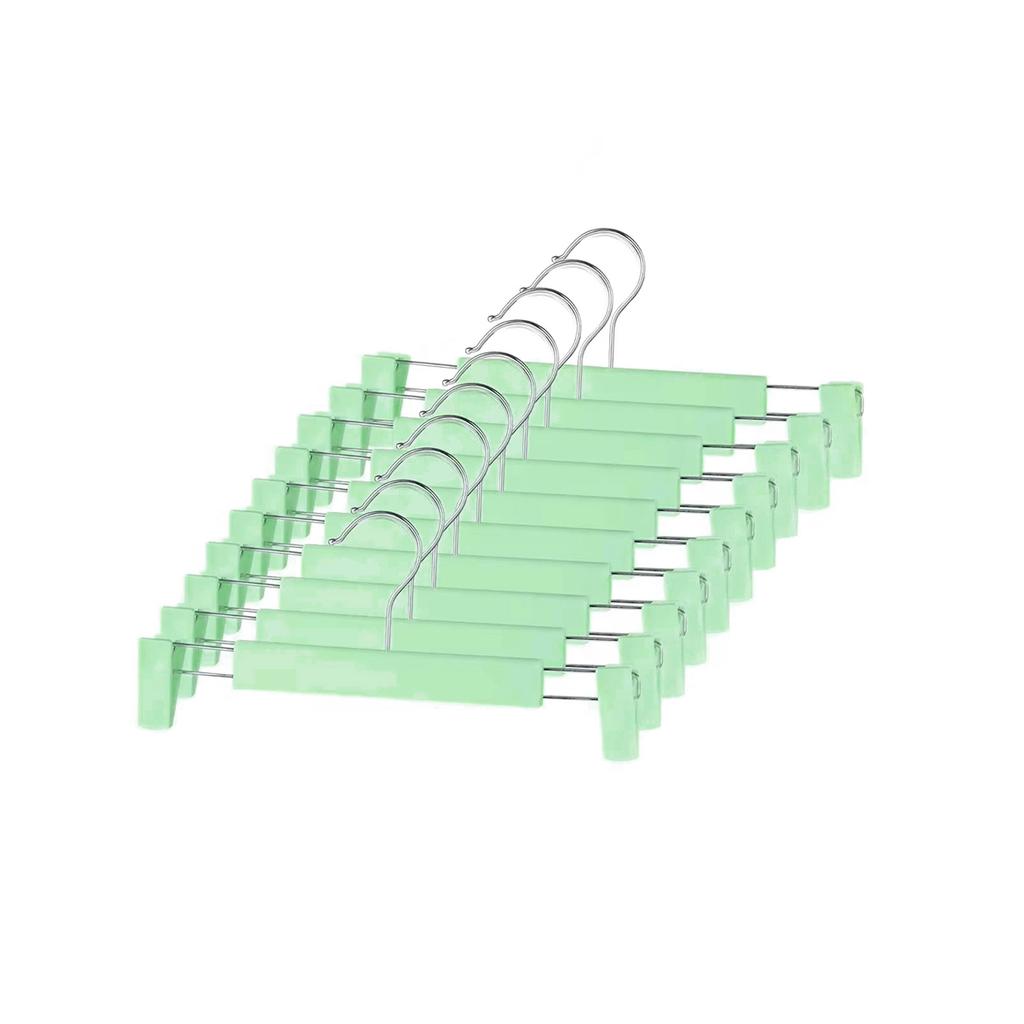 10Pcs/Pack Home Frosted Plastic Trouser Rack Strong Seamless Clip Hangers To Dry Clothes With Non-Slip Clips