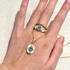 Romantic and Creative Palace Style Retro Aquamarine Necklace White Fritillaria Blue Collarbone Chain Pendant Exquisite Jewelry