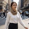 Soft Satin-Texture Neck Scarf Wrinkle-Resistant Neck Warmer Fashion Magnetic Buckle Scarf  Casual
