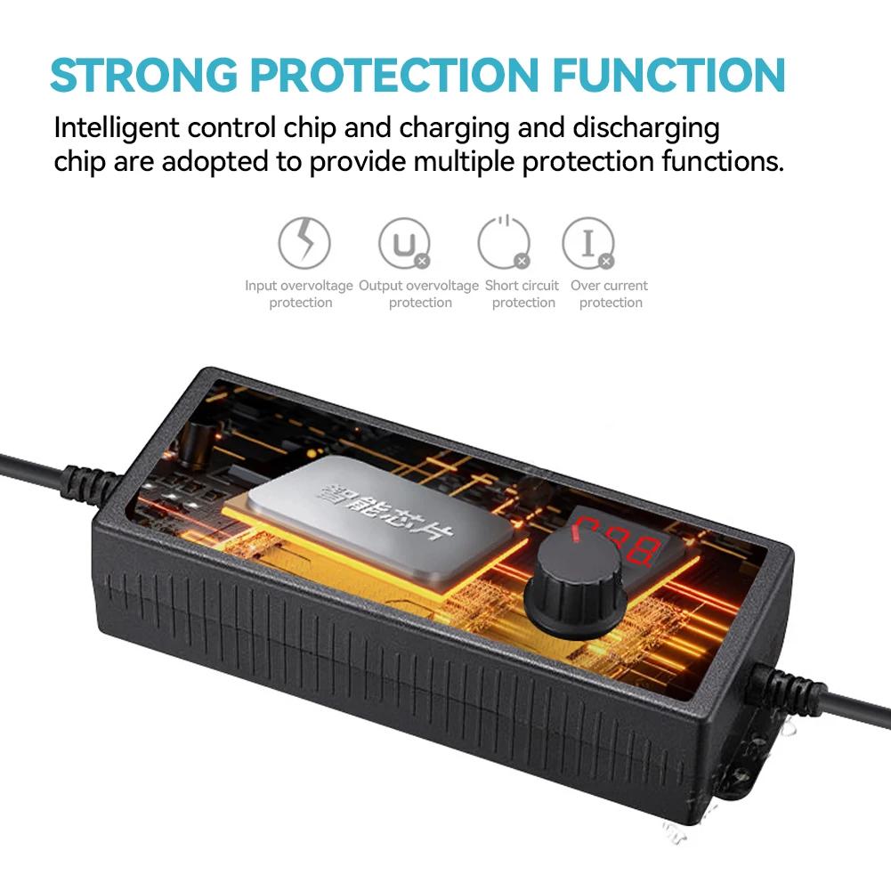 3V - 12V 24V 36V 2A 3A 5A Universal Adjustable AC Adapter High Voltage Transformer with DC Female Alligator Clip for Car Motor