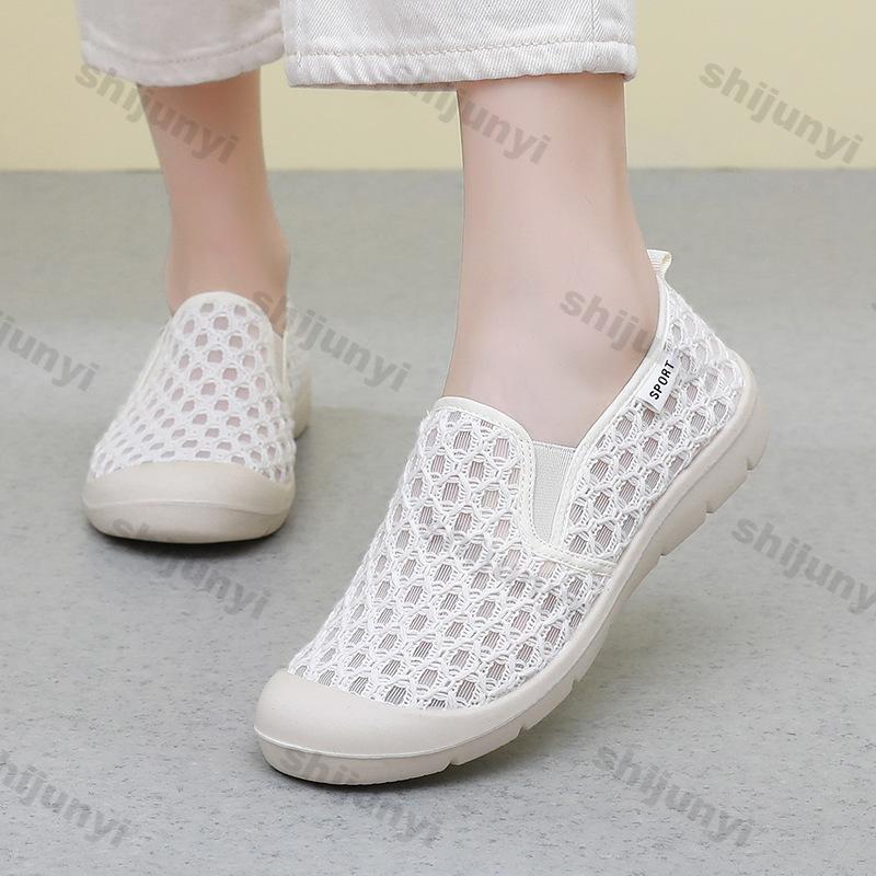 Women Shoes 2025 Spring Autumn New Soft Sole Comfort Non Slip Casual Shoes Breathable Mesh Lightweight Round Toe Women Loafers