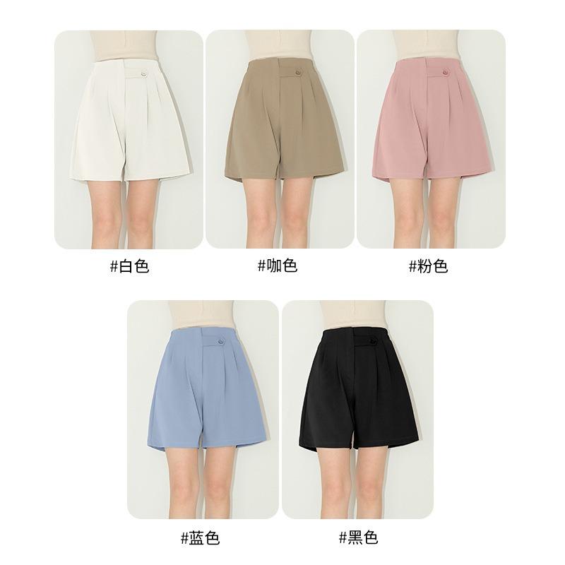 Suit Shorts Women's High Waist and Thin Loose Commuting Versatile New Small Wide-leg Ice Silk Five-point Pants