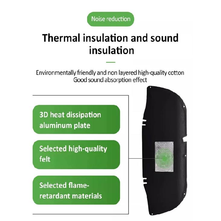 Car Engine Sound Hood For VW Polo MK5 Accessories Volkswagen Polo Vivo Ameo 2009~2017 Front Heat ulation Cotton Fireproof Mat