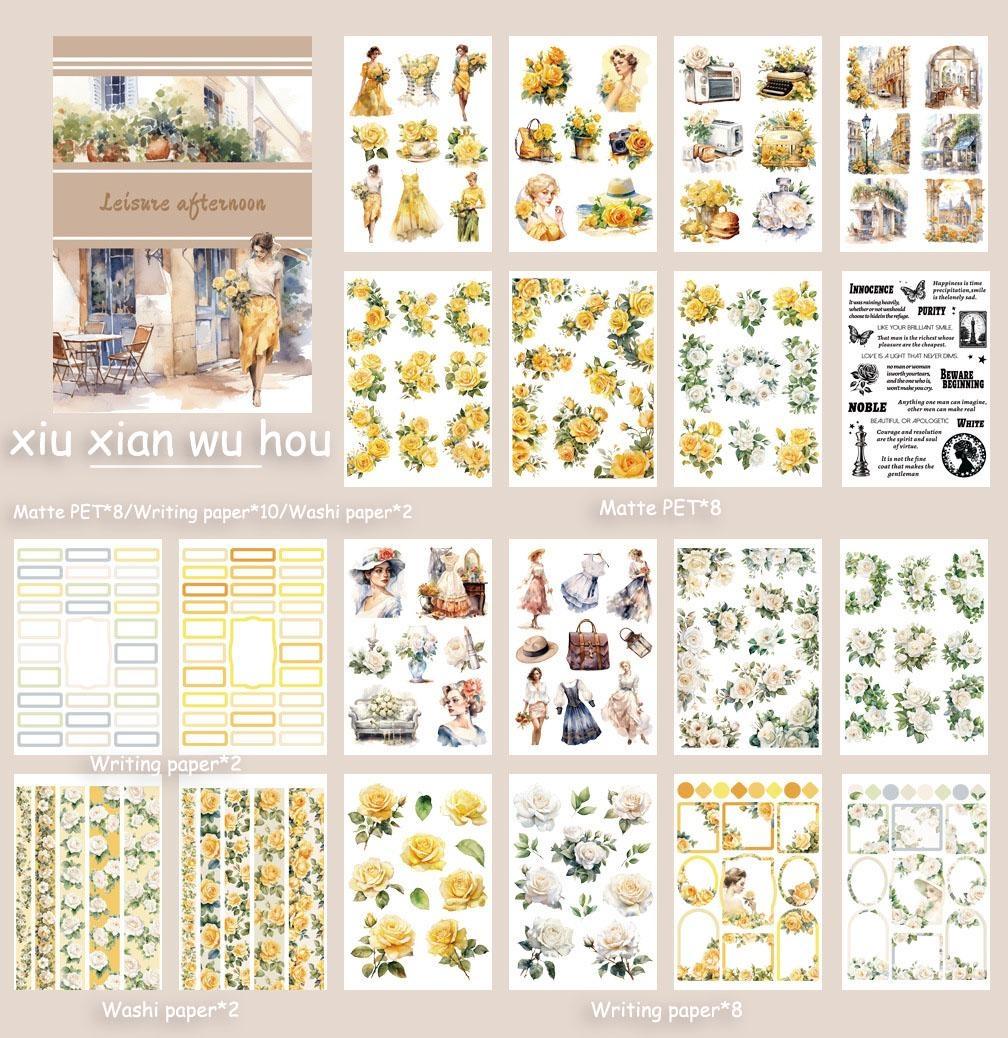 

НОВЫЙ 20 шт./компл., винтажное черное платье, дневник персонажа для девочек, декоративный цветок, материал для скрапбукинга, ПЭТ, декоративная книга-наклейка, принадлежности для скрапбукинга 1pc бежевый