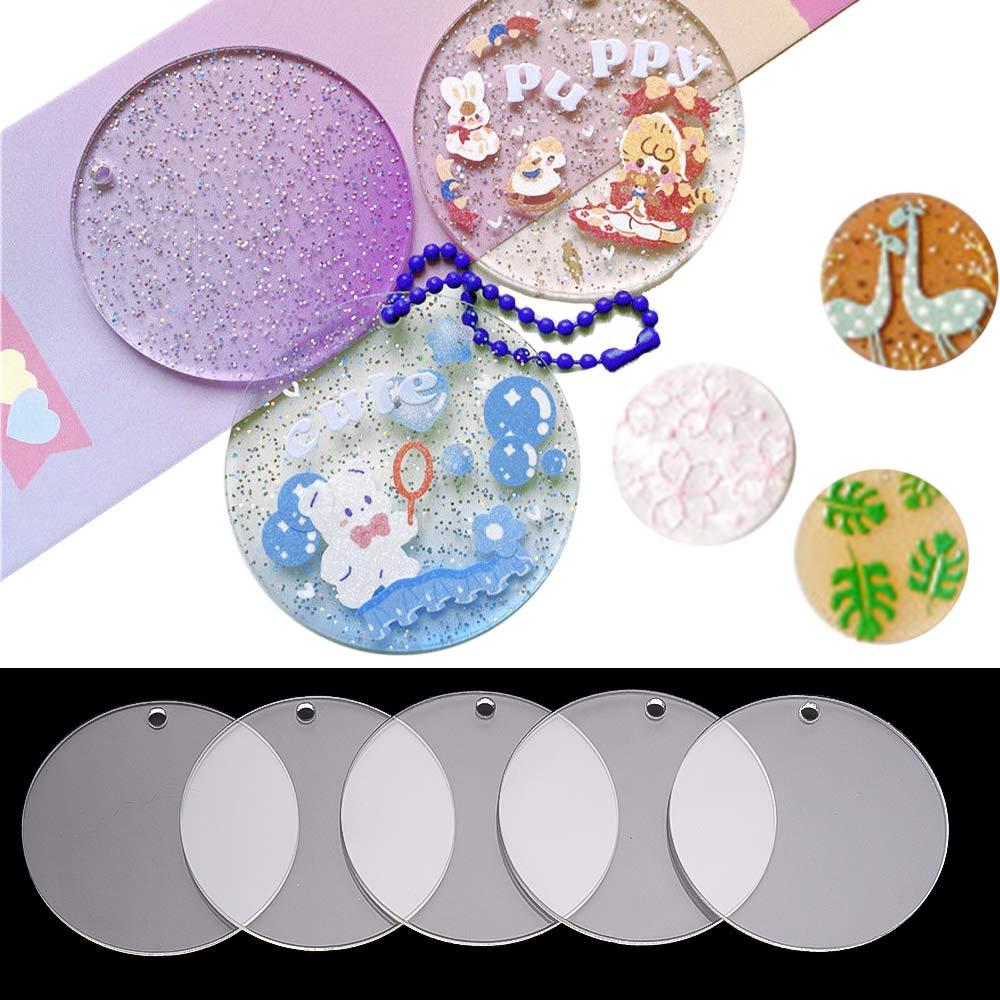 Pendants Discs Circles Keychain Blanks Discs Keyrings Acrylic Blank Keychain Acrylic Clear Circle