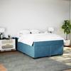 VidaXL Slat Bed Base and Mattress Dark Blue 160x200cm Velvet, Bed, Platform Bed, Panel Bed, Furniture of 3285297