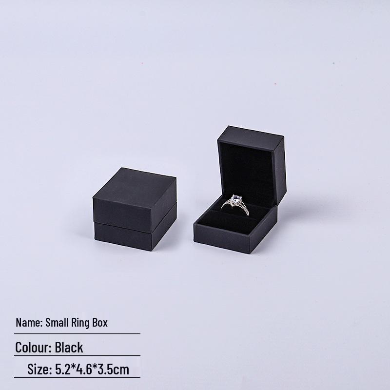 Black Right Angle Flip-top Jewelry Gift Box - Ring & Earring Packaging with Logo Printing