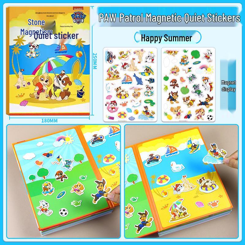 PAW Patrol Magnetic Quiet Book with Snap-on Magnet Stickers – DIY Magnetic Toy for Boys