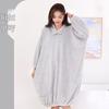 Morandi Color Fleece Hooded Bathrobe - Long Sleeve, Cozy, Warm Student Homewear