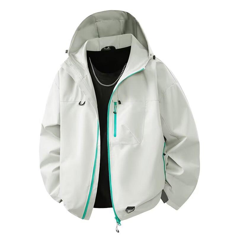 Men's and Women's Outdoor Casual Hiking Jacket Windproof Waterproof Hooded Jacket Thin Coat