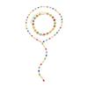 Salircon 2Pcs/set Bohemian Colourful Crystal Chain Necklace for Women Trendy Shiny Rhinestone Clavicle Chain Y2K Jewelry Gifts