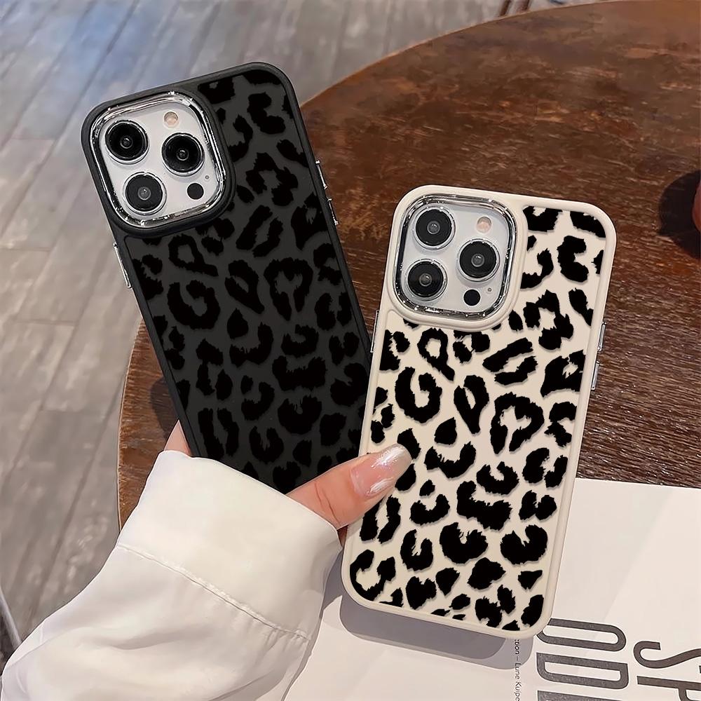 Leopard Print Phone Case For IPhone 17 Air 16 14 15 Pro 13 12 11 Pro Max Case 16 Plus Shockproof Silicone Phone Cover Fundas