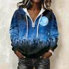 Women's Halloween Printed Long Sleeve Hoodie Drawstring Pullover Sweatshirt