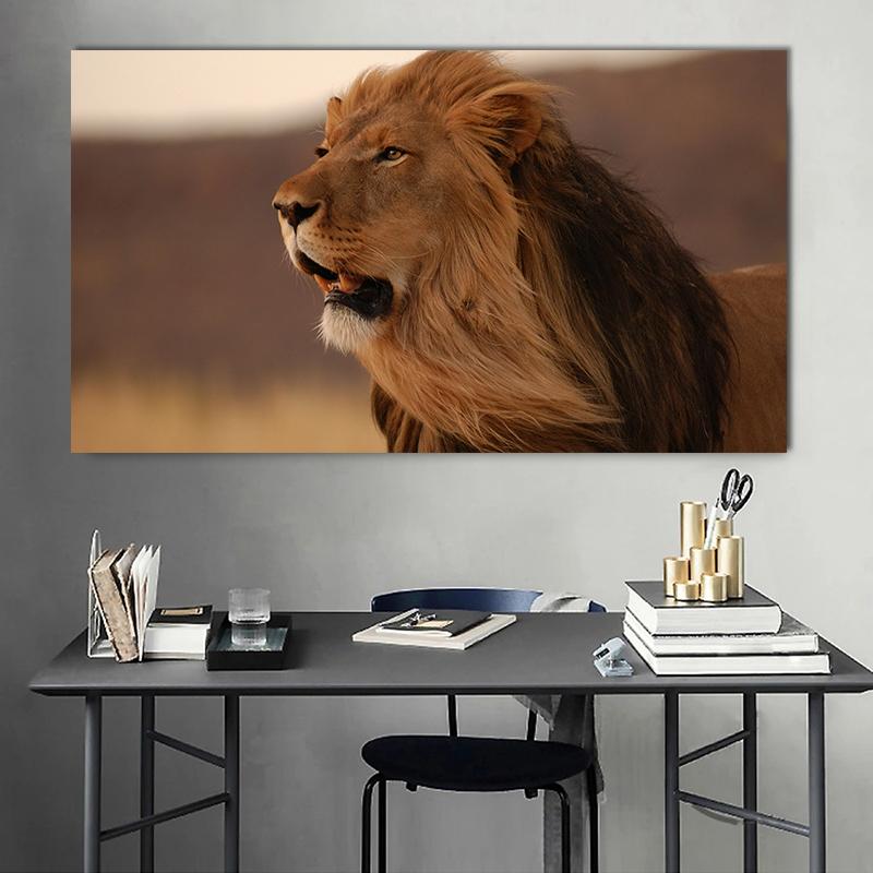 Modern Wildlife Brown Lion Canvas Painting Posters and Prints On the Wall Art Pictures for Living Room Home Decorat