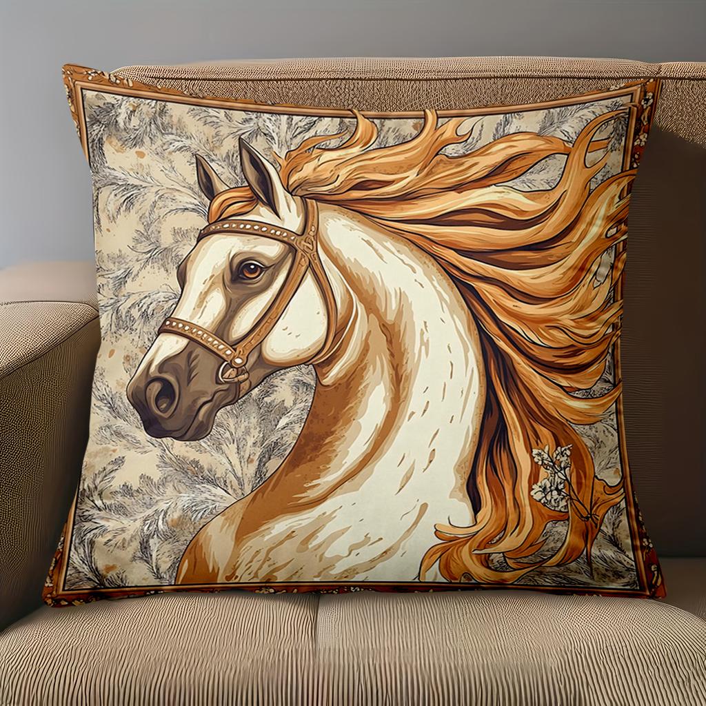 1 Pieces Beautiful Horse Pattern Decorative Cushion Pillow Polyester pillowcase, sofa decorative cushion cov Headboard Pillow