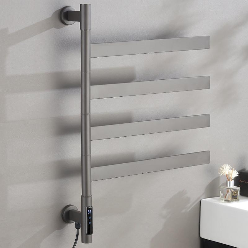 Household Bathroom Constant Temperature Heating And Drying Storage Holder Carbon Fiber Intelligent Drying Electric Towel Rack