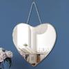Heart Shaped Mirror with Iron Chain for Wall Decor 12x12 Inch - Wall Hang Real Glass Frameless Decorative Glam Mirror