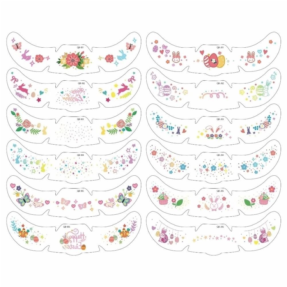 Long Lasting Easter Face Tattoo DIY Cheek Temporary Tattoo Face Freckle Stickers Music Festival