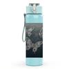 1PC Dark Board Butterfly Etching Art 750ml Color Plastic Sports Water Bottle Leakproof Flip Straw Lid For Sports Office Home Use
