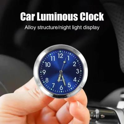 1pc Mini Relógio de Carro Azul Luminoso Automóveis Interno Adesivo-On Relógio Digital Relógios Auto Ornamento 40mm