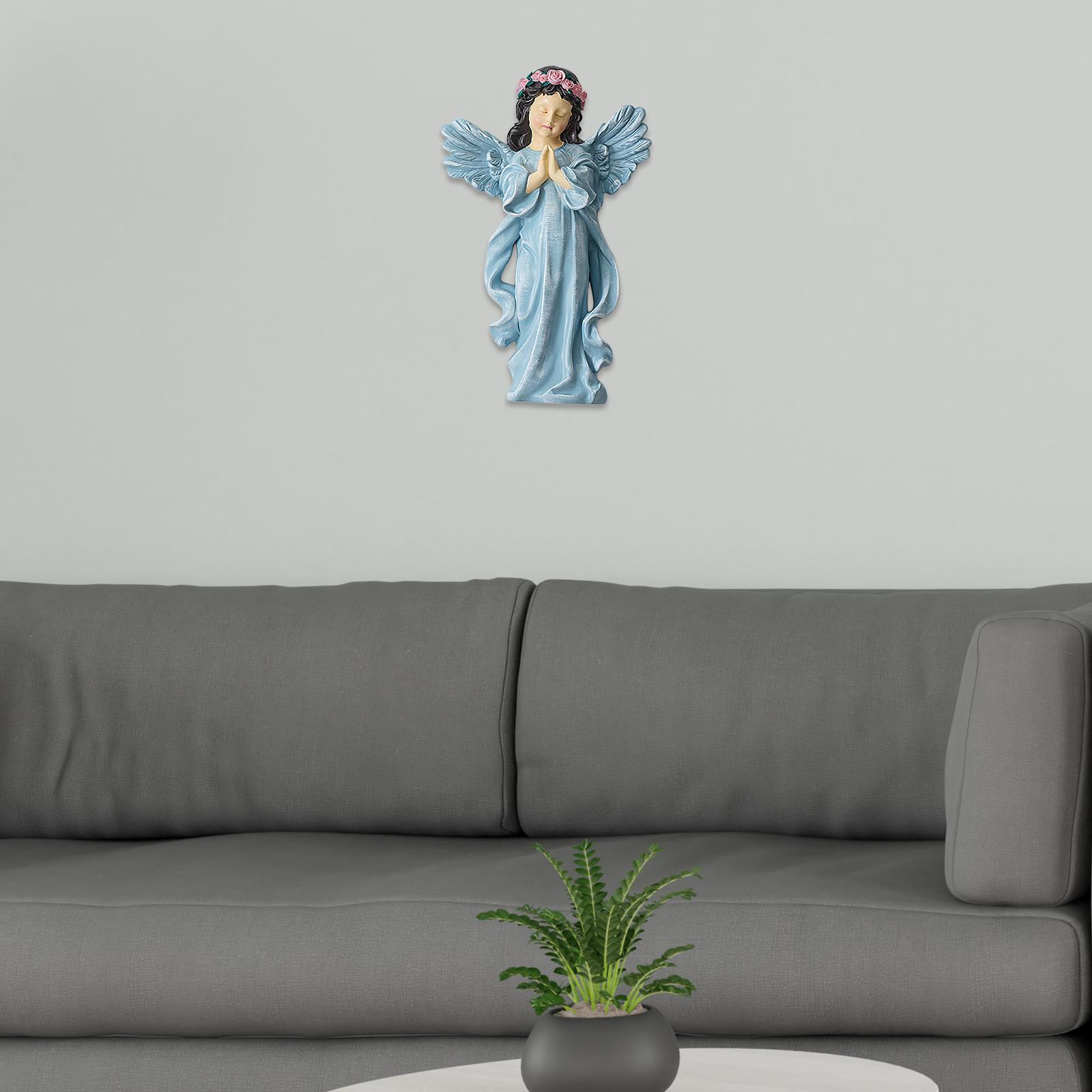 

Настенная скульптура ангела, статуэтка херувима, декоративный настенный декор ангела из смолы, настенное украшение, украшение для спальни, подарок на новоселье