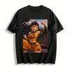 Halloween Pumpkin Fighting Girl Print Top Anime Style Casual Breathable Crew Neck T-Shirt Pure Cotton T-shirt